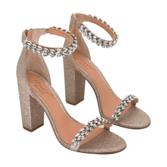 Jewel Badgley Mischka Womens Mayra Sandal, Gold Glitter, Size 6 M - Picture 8 of 8